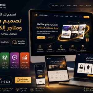 تصميم مواقع إلكترونية احترافية، تطوير WordPress، إنشاء متاجر WooCommerce، وتحسين محركات البحث SEO من Agence Web 8K